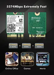 Мережева карта Intel Wi-Fi 6E AX210 NGW модуль тридіапазонний адаптер Bluetooth для ПД / Ноутбука (19125) - мініатюра 6
