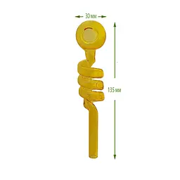 Трубка курильна скляна D&K Спіраль DK-8569A Yellow (16513) - мініатюра 2