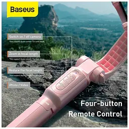 Монопод-трипод Baseus Lovely Uniaxial Bluetooth Folding Stand Selfie Stabilizer Pink - мініатюра 7