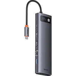 USB-хаб Baseus Metal Gleam Series 12-in-1 Multifunctional Type-C HUB Docking Station WKWG020213 Grey - мініатюра 2