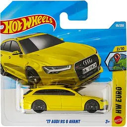 Базова машинка Hot Wheels HW Euro '17 Audi RS 6 Avant жовта (5785) JJJ33-N521