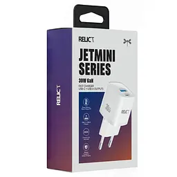 Зарядний пристрій Relict JetMini GaN 30W/1 USB-C + 1 USB-A White