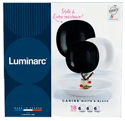 Сервіз столовий Carine Black&White, 18 предметів Luminarc kuh0016214 - мініатюра 7