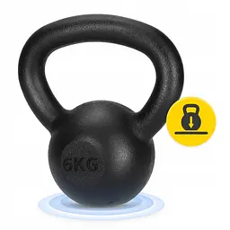 Гиря металева 4FIZJO 6 кг Black (P-5907739319814) - мініатюра 5