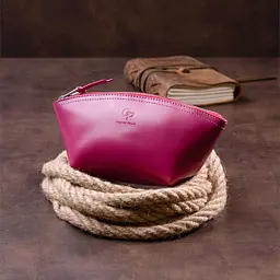 Жіноча косметичка зі шкіри Amelin Grande Pelle 11301 фуксія - мініатюра 7