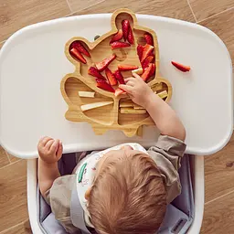 Дитяча бамбукова секційна тарілка Miniland Wooden Plate Frog, на присосці, коричневий із зеленим - мініатюра 5
