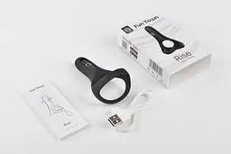 Подвійне ерекційне кільце Fun Town Rise Black, керування зі смартфона - мініатюра 5