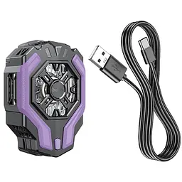 Охолоджуючий кулер для мобільного телефону Hoco GM26 Ambitious Black purple - мініатюра 7