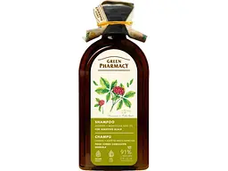 Шампунь GREEN PHARMACY 350мл д/чутливої шкіри голови Женьшень та олія марокканської м'яти
