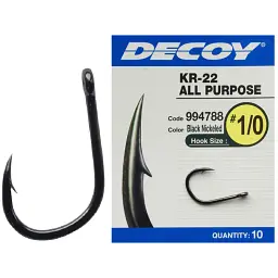 Крючок Decoy KR-22 Black Nickeled 1 (10 шт/уп)