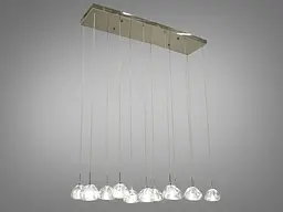 Люстра стельова LED Diasha 3004/12HR 12 ламп, 20W, G4, хром, сучасний стиль для коридору, кухні, офісу