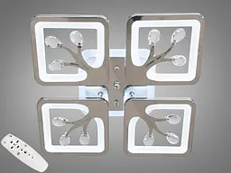 Сучасна стельова LED-люстра в передпокій Diasha S8157/4HR LED 3color — хром, 85 Вт, 37×37 см - мініатюра 2