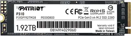 Накопичувач SSD Patriot P310 M.2 2280 NVMe PCIe 3.0 x4 3D TLC 1.92TB (P310P192TM28)