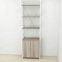 Етажерка 4/60 Ferrum-decor Серії Конект із тумбою 179x60x28 Білий ДСП Сонома Трюфель (FRD-104495)
