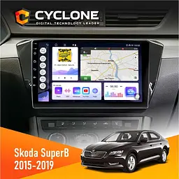 Штатна магнітола Skoda SuperB 2015-2019 Cyclone C10-011 4x64, DSP Cyclone (НФ-00005295)