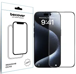 Скло захисне BeCover Apple iPhone 16 Plus Black (712123) - мініатюра 2
