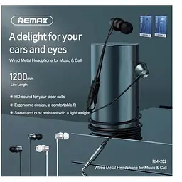 Навушники Remax metal with mic RM-202 - мініатюра 2