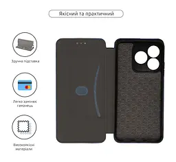 Чехол-книжка для ZTE Nubia V60, G-Case, синий, кожаный чехол-книжка из экокожи (PU) и TPU, с магнитом, с подставкой и вместительным кардхолдером, противоударный, защита всего корпуса, ArmorStandart (ARM79002) - мініатюра 3