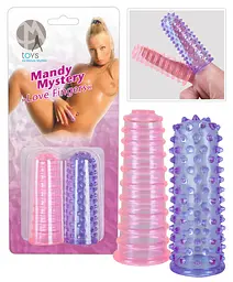 Orion Mandy Mystery Love Fingers - Рельєфні насадки на пальці, 8х2.5 см (2 шт) - мініатюра 5