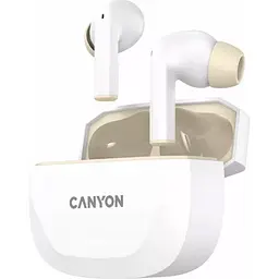 Навушники Canyon TWS HEXAGON 7 TWS ANC+ENC Wireless Charge White Beige (CNS-TWS7WB) - мініатюра 2