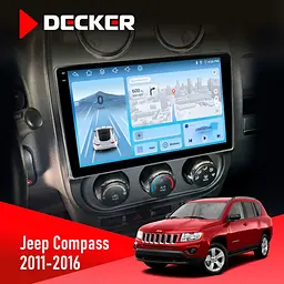 Штатна магнітола Jeep Compass, Patriot 2011-2016 Decker D10-010 6x128, DSP, 4G, 2K Decker (НФ-00009333)