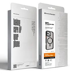 Чехол для Apple iPhone 16 Pro Max, Unit MagSafe SE, черный, с защитой камеры, магсейф, противоударный, магнитный, панель-накладка с MagSafe, с поддержкой беспроводной зарядки, TPU+PC, защита всего корпуса, ударопрочный, ArmorStandart (ARM81150) - мініатюра 5