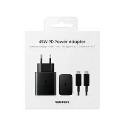Зарядний пристрій Samsung 45W Compact Power Adapter з Type-C to Type-C Cable Black (EP-T4510XBEG) - мініатюра 3