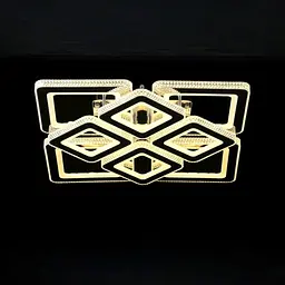 Сучасна стельова LED-люстра LT8010/4+4 LED (CH) - хром, 576 Вт, діаметр 74 см, від 17 до 32 м2