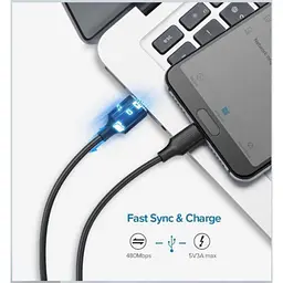 Дата кабель USB 2.0 AM to Type-C 1.0m US287 Black Ugreen (60116) - мініатюра 3