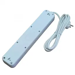 Мережевий фільтр подовжувач 2 метри на 4 розетки, 3 USB 3.4A, Type-C з вимикачем та заземленням 3000Вт 16А Power Socket J02 білий - мініатюра 2