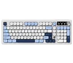 Клавіатура ігрова бездротова Ajazz AF-BGY-98 Plus White-Blue 2.4G/Bluetooth/USB - мініатюра 2