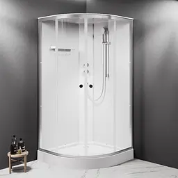 Душовий бокс AM.PM X-Joy 100x100 1/4 кола прозоре скло хром матовий W94C-401-100MT - мініатюра 2