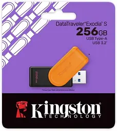 Флеш накопичувач USB 256Gb DataTraveler Exodia S, Black/Orange Kingston teh0021079 - мініатюра 3
