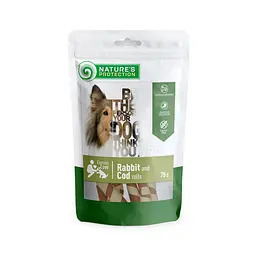 Ласощі для собак Nature's Protection snack for dogs rabbit and cod rolls роли з кролика і тріски, 75 г