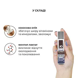 Охолоджувальна змазка-крем з кокосовою олією JO Coconut Hybrid COOLING (30 мл) біла - мініатюра 4
