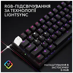 Клавіатура Logitech G Pro X 60 Lightspeed GX Tactile Wireless/Bluetooth UA Black (920-011911) - мініатюра 12