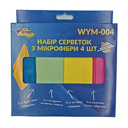 Набір серветок WYM-004 з мікрофібри 30х30 см (4шт) WERK