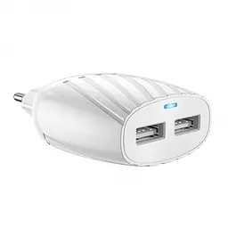 Зарядне мережеве HOCO C78A Highway 2USB 2.4A Micro USB Білий - мініатюра 3