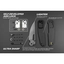 Ніж Hightron Sharplyn, 14C28N, G10 + CF, чорний, чорний клинок (HK01BLK) - мініатюра 7