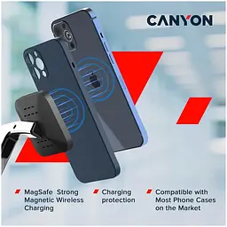 Зарядний пристрій Canyon WS-404 QI 4 в 1 15 Вт Black (CNS-WCS404) - мініатюра 5