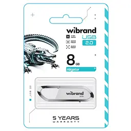 Флеш-накопичувач Wibrand USB 2.0 Aligator 8Gb білий - мініатюра 2