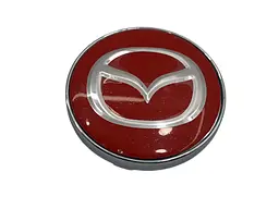 Ковпак колеса Mazda червоний 60 мм пластик метал 1 шт (ковпачок диска) - мініатюра 3