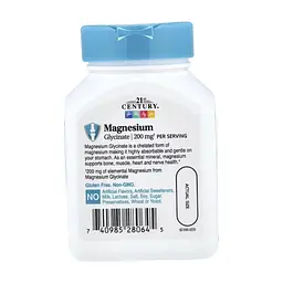 Вітамінно-мінеральний комплекс 21st Century Магній гліцинат, Chelated Magnesium Glycinate, 90 капсул (CEN28064) - мініатюра 4