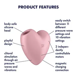 Вакуумний стимулятор клітора з вібрацією Satisfyer Cutie Heart рожевий - мініатюра 3