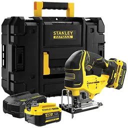 Електролобзик Stanley FatMax, 18 В (V20) Li-Ion, 2х4 А·год, 3.200 хід/хв, кейс (SFMCS650M2K)