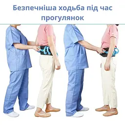 Пояс Supretto для переноса и поддержки пациентов с ручками, регулируемый, черный - миниатюра 6
