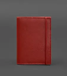 Шкіряна обкладинка для паспорта 1.0 червона краст