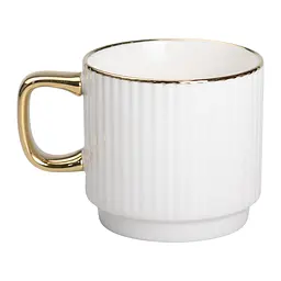 Чашка порцелянова 300 мл рельєфна, білий Liling Rongxiang Ceramic RX-N231129W - мініатюра 6