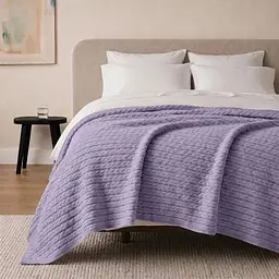 Плед покривало Cosas Lavander Knitted Braid 240х260 см косичка (Blanket_26Lavander_KnittedBraid_240x260) - мініатюра 2