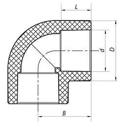 Кутник Koer 90° 50 PPR K0023.Pro KP0028 - мініатюра 2